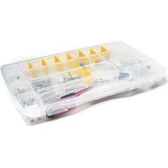 Small Transparent Accessories Organiser with 8 Dividers - Pack of 2