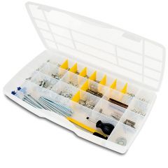 Large Transparent Accessories Organiser with 8 Dividers - Pack of 2