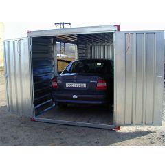 5m Flat Pack Carport with Side & Front Double Doors