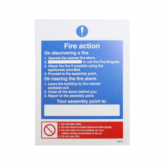 Fire Action Notice Sign - PVC  - 200x150mm