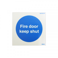 Glow in the Dark Fire Door Keep Shut Sign - PVC - 100x100mm