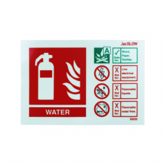 Glow in the Dark Water Extinguisher Sign - PVC - 105x155mm