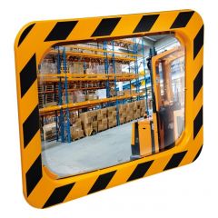 800 x 600mm Polymir Yellow and Black Framed Industry and Workplace Mirror