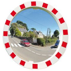 800mm Diameter P.A.S Traffic Mirror with Red & White Frame