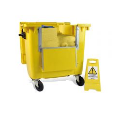 900 Litre Economy Chemical Spill Kit - Four Wheeled Drop Front Bin