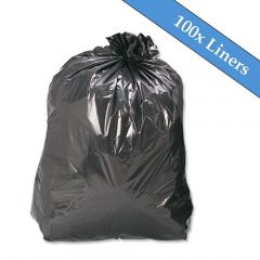 360 Litre Recycled Black Bin Liners - 100 Liners