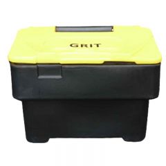 Black 3.5 Cu Ft Grit Bin with Yellow Lid - 115 Litre / 130 kg Capacity