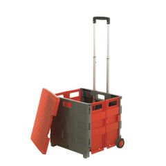 Grey & Red Folding Box Truck with Lid - 35kg Capacity