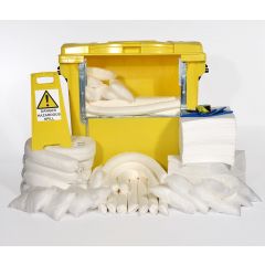 900 Litre Economy Oil-Only Spill Kit - Four Wheeled Drop Front Bin