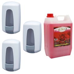 Bulk Fill Soap Dispensers - Pack of 3 - 900ml Capacity with Antibacterial Hand Wash