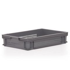 24L Euro Stacking Container - Perforated Sides & Solid Base - 600 x 400 x 120mm