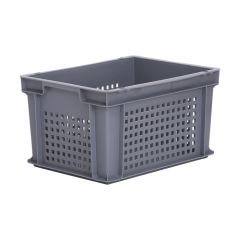 20L Euro Stacking Container - Perforated Sides & Solid Base - 400 x 300 x 220mm