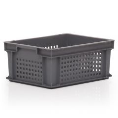 15L Euro Stacking Container - Perforated Sides & Solid Base - 400 x 300 x 170mm