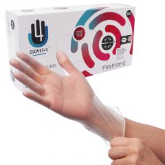 Powder-Free Clear Vinyl Disposable Gloves - Box of 100