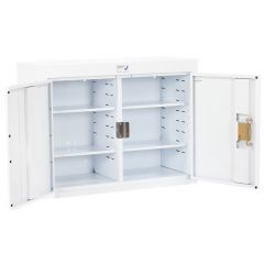 Double Door Steel Pharmacy Cabinet - 800 x 300 x 600mm