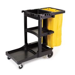Janitorial Cart with 4 Swivel Castors