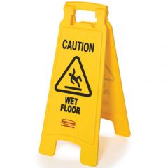 2-Sided Floor Sign "Caution Wet Floor" Symbol (6 Per Pack)