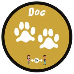 Social Distancing Floor Graphic - Dog - 280mm - Multipack