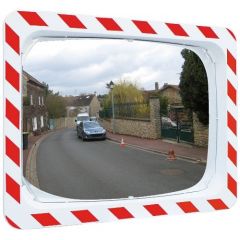 1000 x 800mm P.A.S Traffic Mirror with Red & White Frame