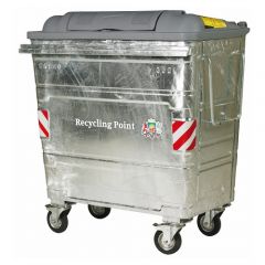 500 Litre Galvanised Steel Wheeled Recycling Waste Container