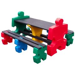 Jigsaw Table & Bench Set - 8 Seater