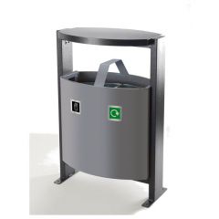 Steel Dual Litter & Recycling Bin - 78 Litre