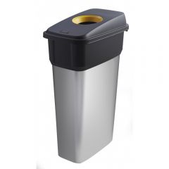 Slim Metal Look Plastic Recycling Bin - 70 Litre