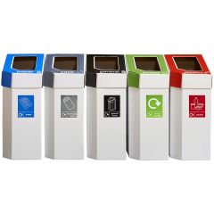 MyBin Classic Mixed Cardboard Recycling Bins 60 Litres - Pack of 5