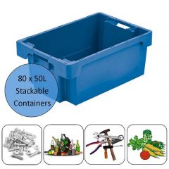 50 Litre HDPE Stacking Containers - Wholesale Full Pallet
