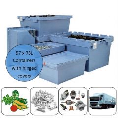 76 Litre HDPE Multiway Containers with Hinged Covers - Wholesale Full Pallet