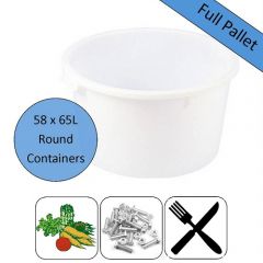 65 Litre HDPE Round Containers - Full Pallet