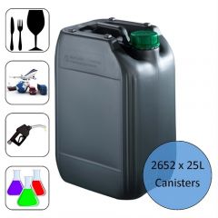 25 Litre HDPE Ecovent Containers/Jerry Cans/Canister - Wholesale Full Lorry Load