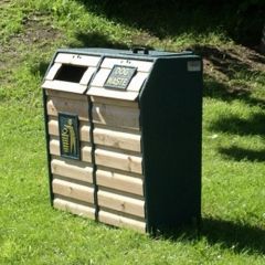Timber Fronted Combined Dog Waste and Litter Bin