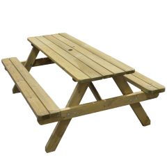 Six Seater Hereford Wooden Picnic Bench