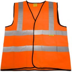 Hi-Vis Orange Safety Waistcoat (Site and Road Use) - Class 2