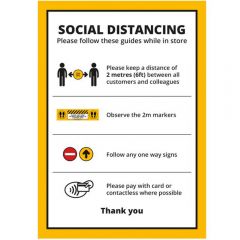 Social Distancing A2 Poster - Retail & Commercial - Multipack
